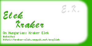 elek kraker business card